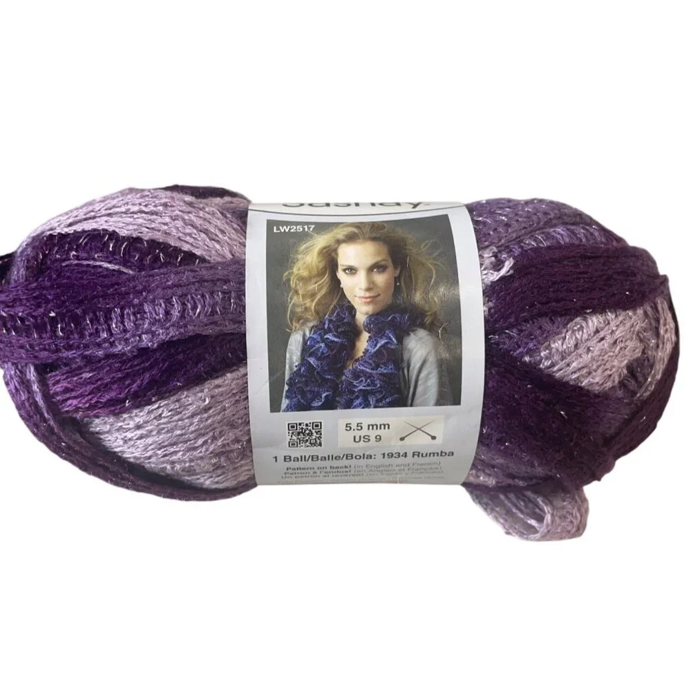 Bernat Rumba‎ Yarn Art E782 Lot 8614 Purple Pink Sparkle